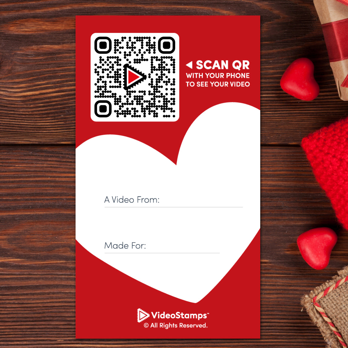 VideoStamps Note Card - HEARTfelt Card