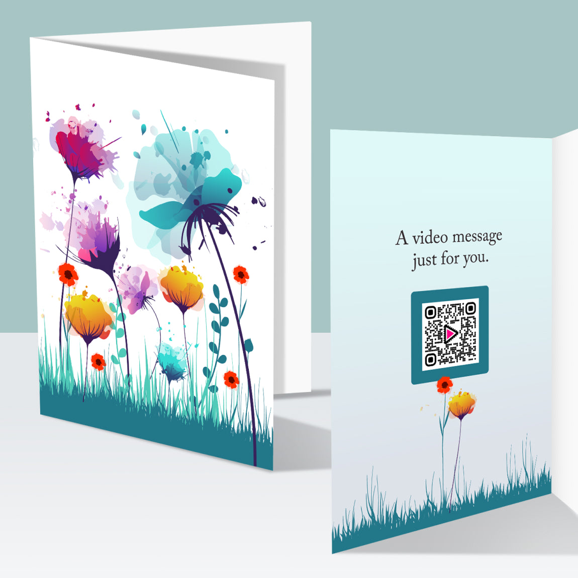Abstract Flowers Greeting Card