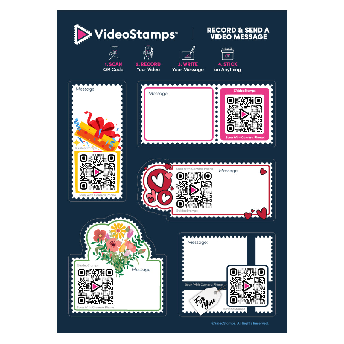 VideoStamps Sticker Sheet - Variety Pack
