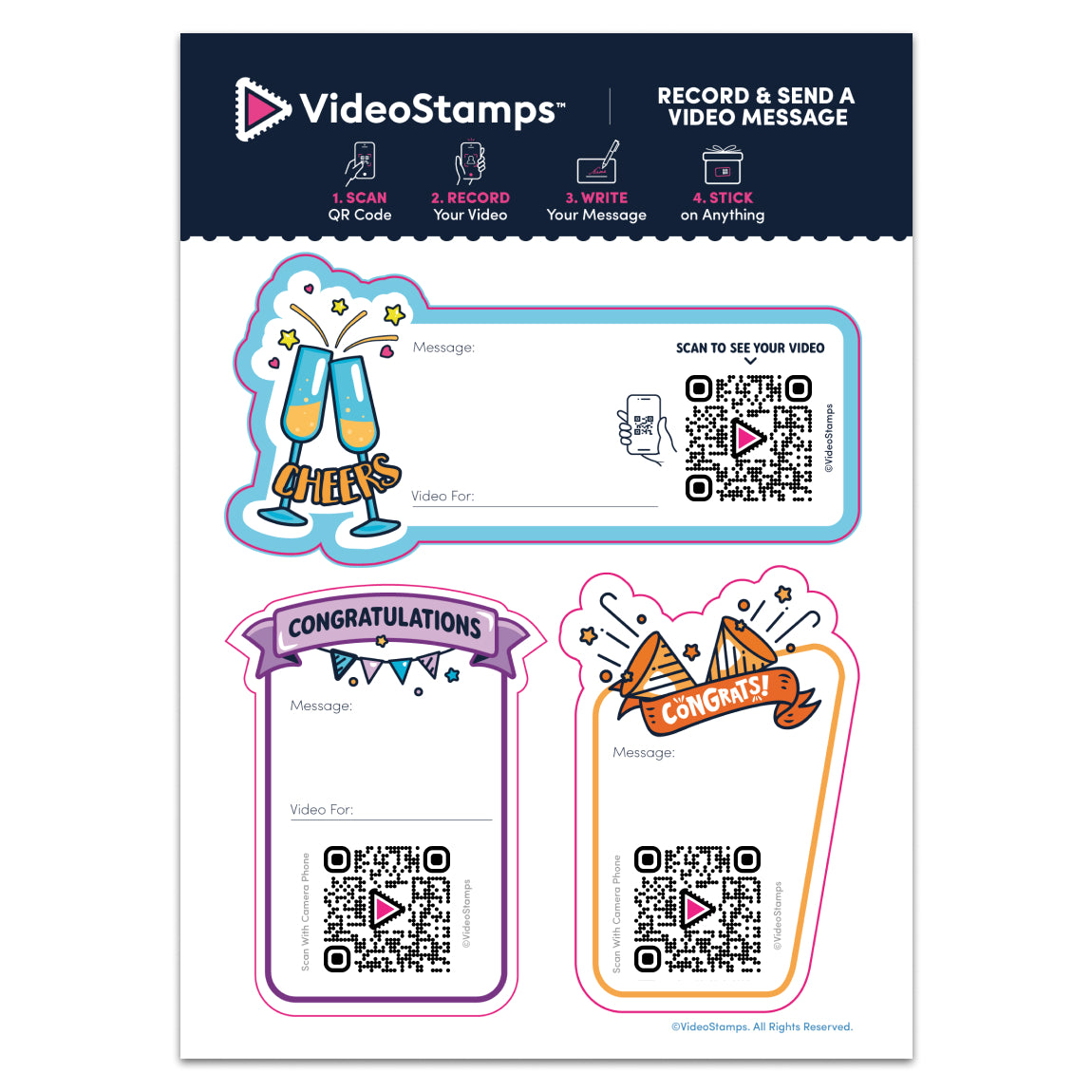 VideoStamps Sticker Sheet - Congratulations!