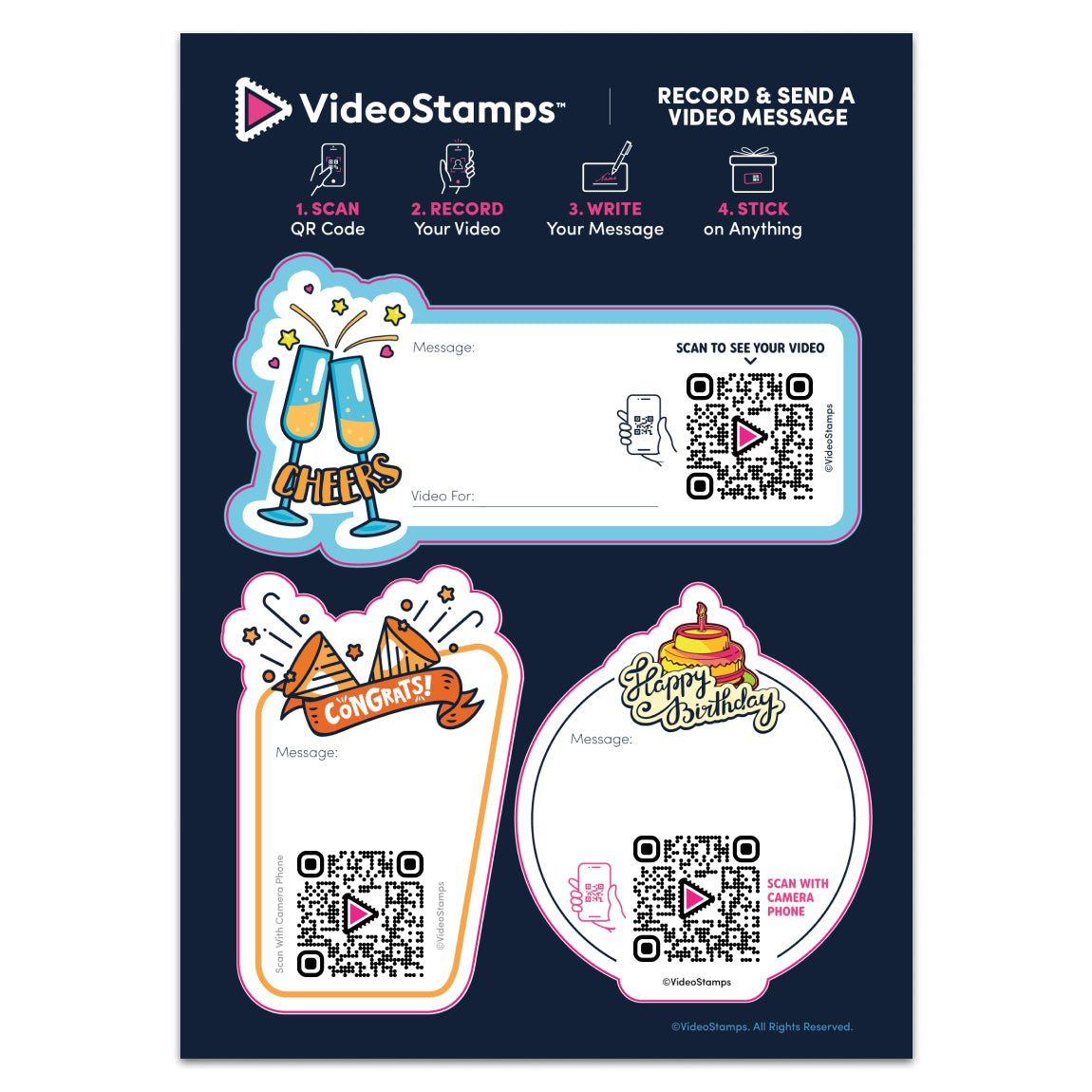 VideoStamps Sticker Sheet - Celebration!