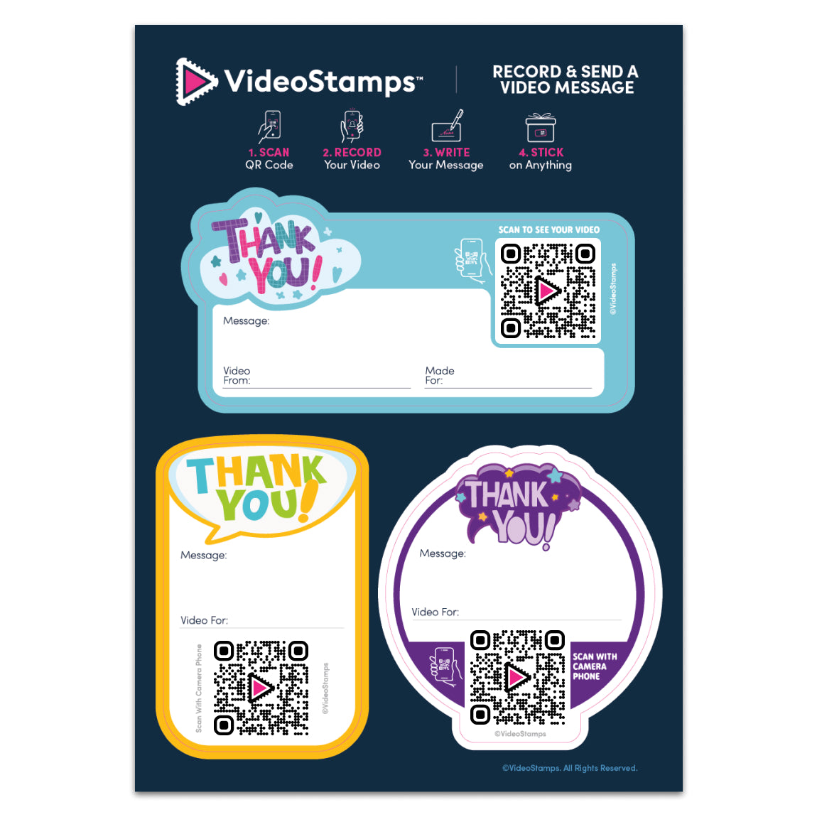 VideoStamps Sticker Sheet - Thank You
